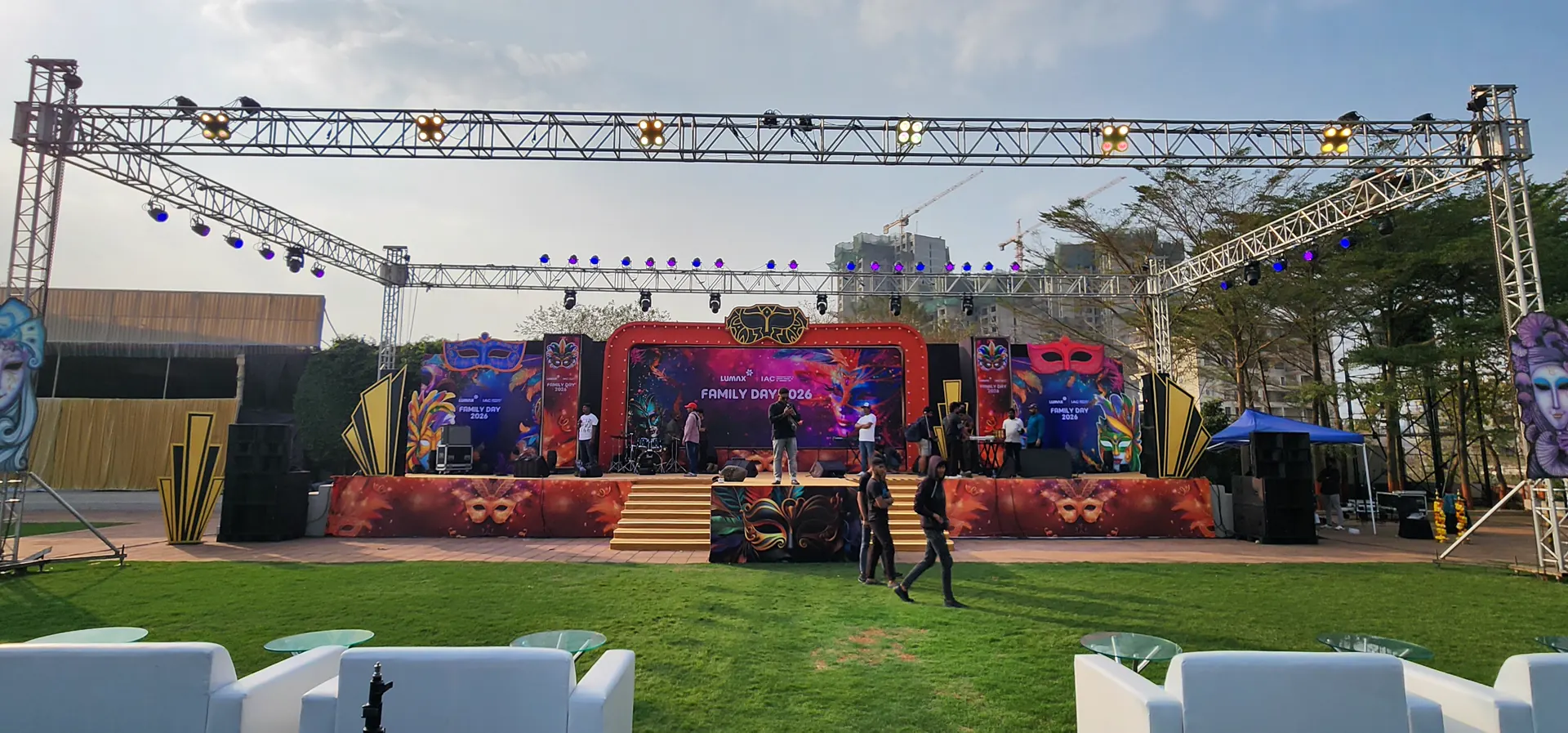 Branded entrance arches at a corporate annual day